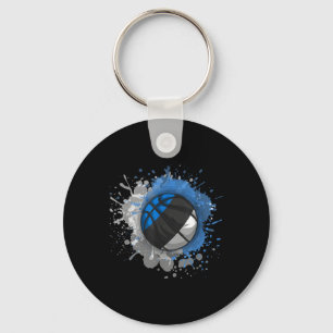 Basketball With Estonia Flag Key Ring