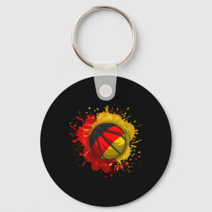 Basketball With Flag Of Germany Key Ring
