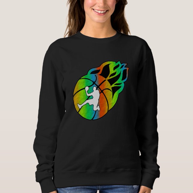 Basketball with Flames Sweatshirt (Front)