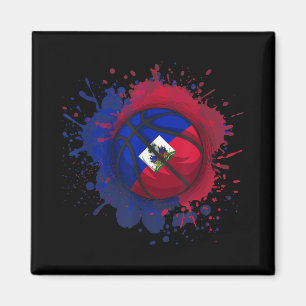 Basketball With Haiti Flag Magnet