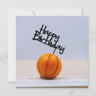 Basketball with Happy Birthday on white background