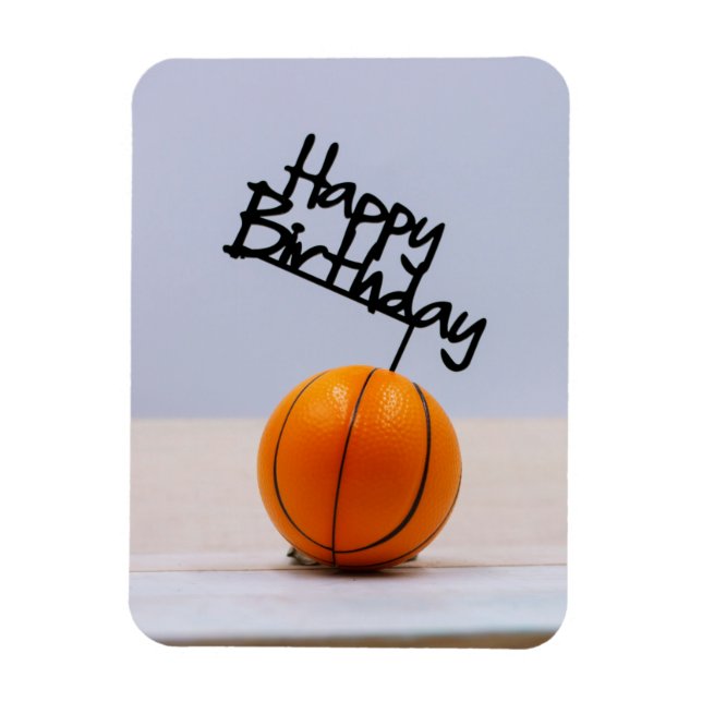Basketball with Happy Birthday on white background Magnet (Vertical)