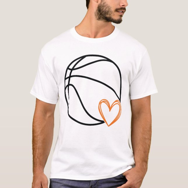 Basketball With Heart T-Shirt (Front)
