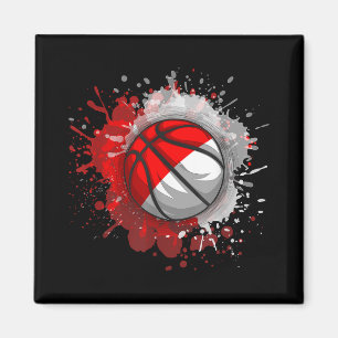 Basketball With Indonesia Flag Magnet