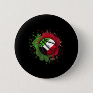Basketball With Kuwait Flag 6 Cm Round Badge