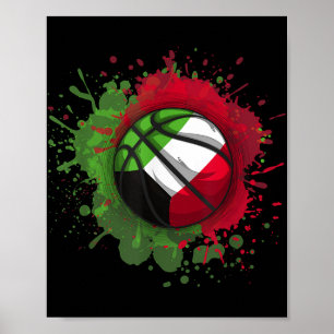 Basketball With Kuwait Flag Poster