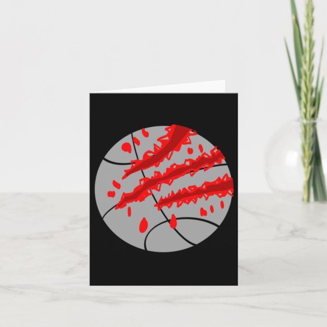 Basketball With Red Claw  Card (Front)
