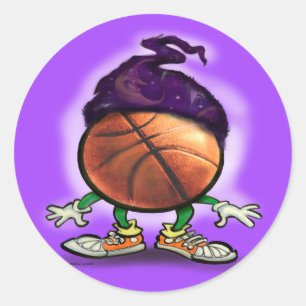 Basketball Wizard Classic Round Sticker