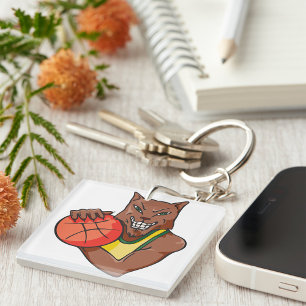 Basketball Wolf Keychain