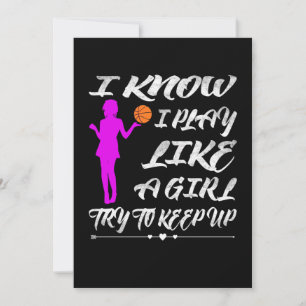 Basketball Women Funny Play Like a Girl Basketball Holiday Card