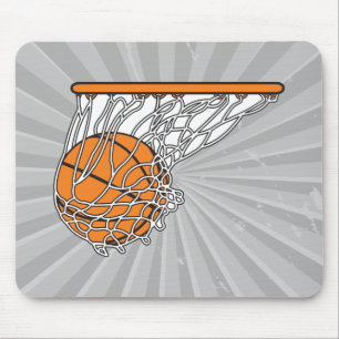 basketball woosh ball in net vector illustration mouse pad