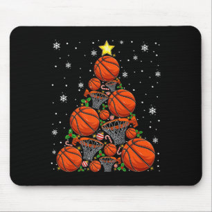 Basketball Xmas Tree Lights Santa Basketball Chris Mouse Pad