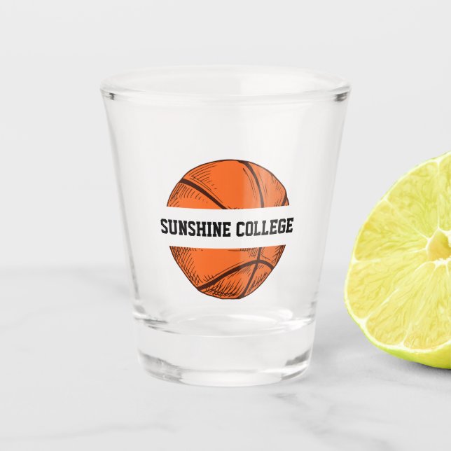Basketball Your Favourite Team Name Shot Glass (Front)