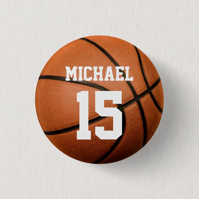 Basketball Your Name 3 Cm Round Badge (Front)