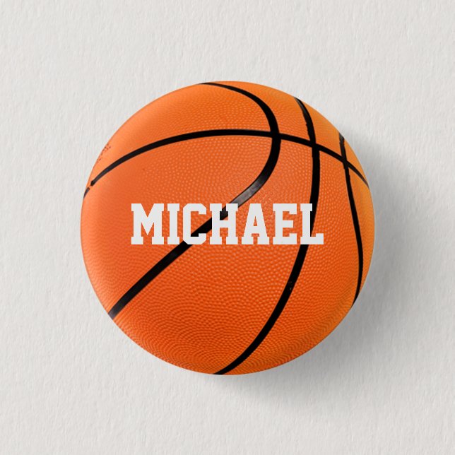 Basketball Your Name 3 Cm Round Badge (Front)