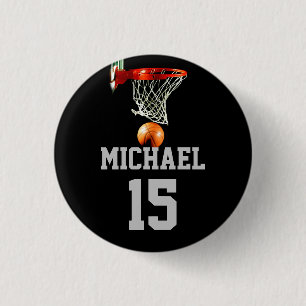 Basketball Your Name 3 Cm Round Badge