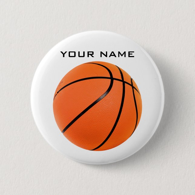 Basketball Your Name 6 Cm Round Badge (Front)