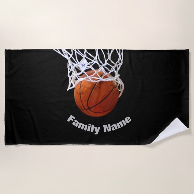 Basketball Your Name Beach Towel (Front)