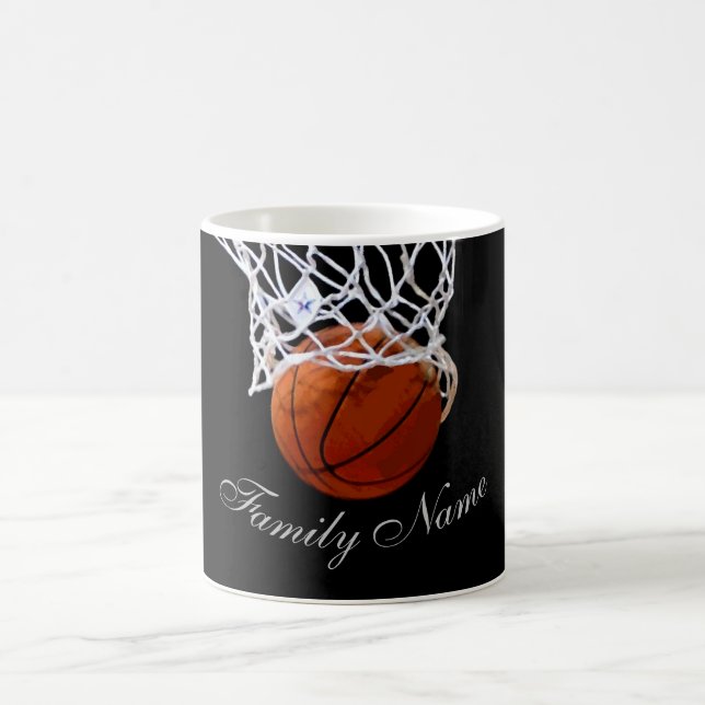 Basketball Your Name Calligraphy Script Coffee Mug (Center)