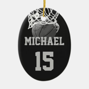 Basketball Your Name Ceramic Ornament