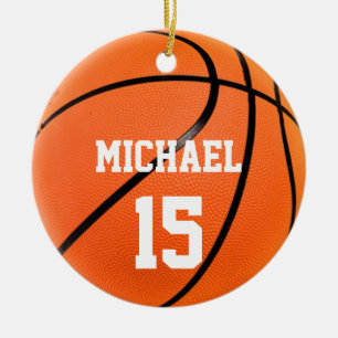 Basketball Your Name Ceramic Ornament