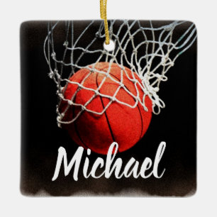 Basketball Your Name Ceramic Ornament