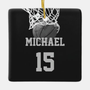 Basketball Your Name Ceramic Ornament