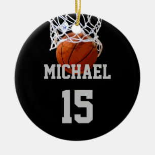 Basketball Your Name Ceramic Ornament
