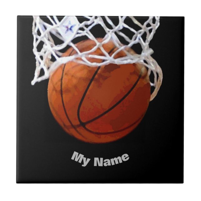 Basketball Your Name Ceramic Tile (Front)
