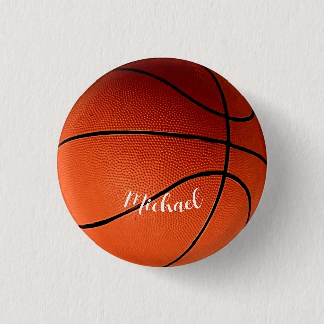 Basketball Your Name Custom 3 Cm Round Badge (Front)