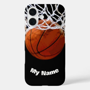 Basketball Your Name Custom iPhone 16 Case