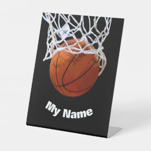 Basketball Your Name Custom Pedestal Sign