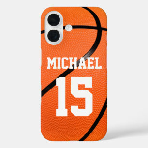 Basketball Your Name Customisable iPhone 16 Case
