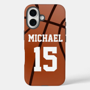 Basketball Your Name Customisable iPhone 16 Case