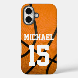 Basketball Your Name Customisable iPhone 16 Case