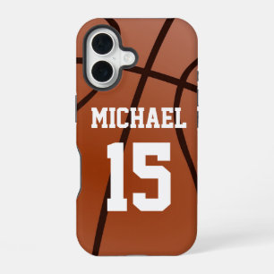 Basketball Your Name Customisable iPhone 16 Case