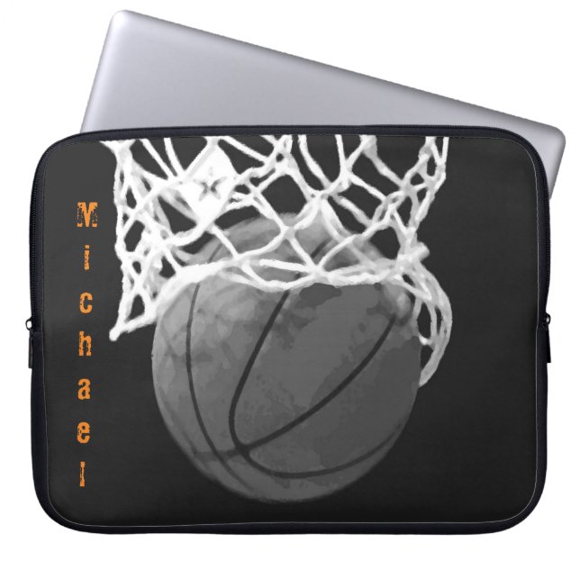 Basketball Your Name Customisable Laptop Sleeve (Front)
