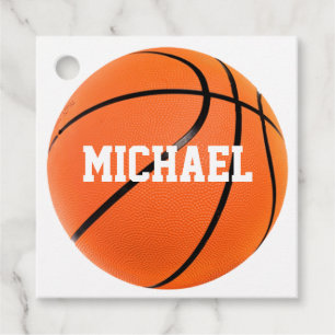 Basketball Your Name Favour Tags