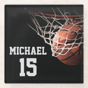 Basketball Your Name Glass Coaster