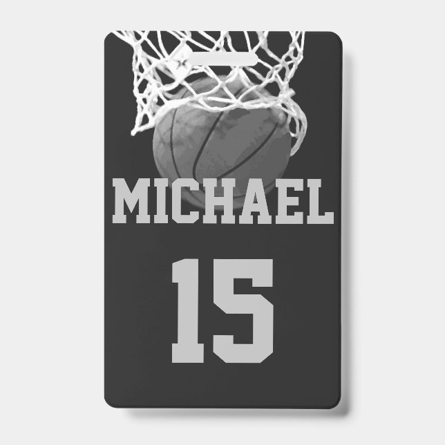 Basketball Your Name ID Badge (Front)