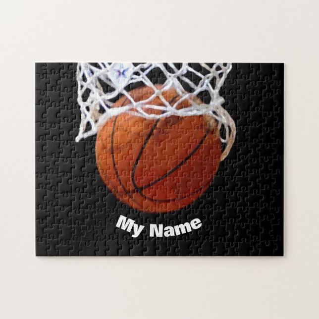 Basketball Your Name Jigsaw Puzzle (Horizontal)