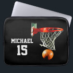 Basketball Your Name Laptop Sleeve<br><div class="desc">Digital Sporting Images and Artworks - We Love Basketball - American Popular Sports</div>