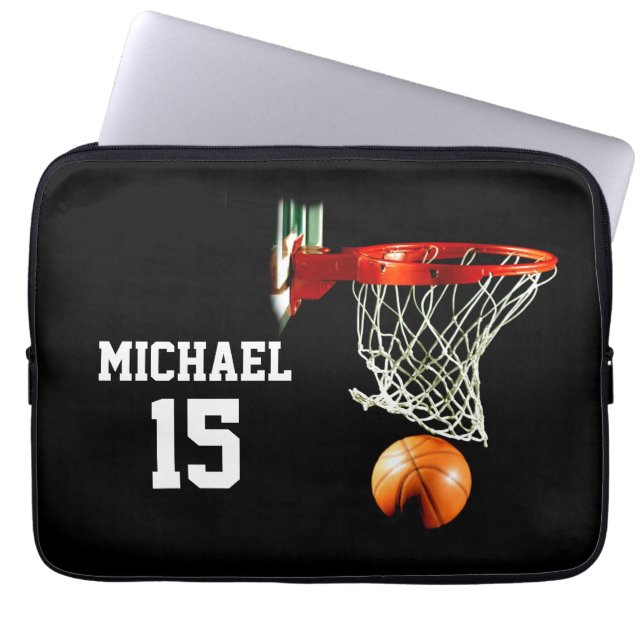 Basketball Your Name Laptop Sleeve (Front)