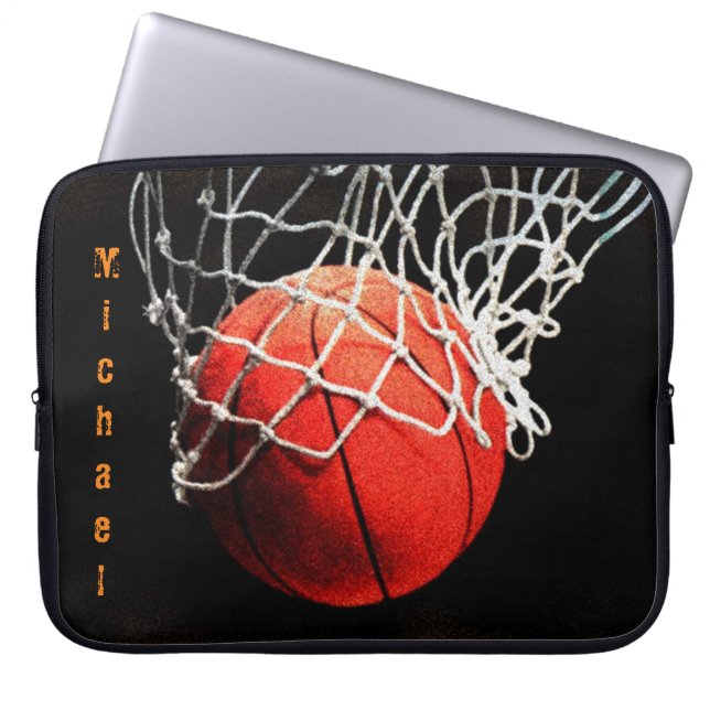 Basketball Your Name Laptop Sleeve (Front)