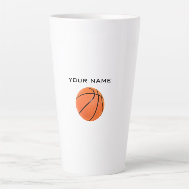 Basketball Your Name Latte Mug (Front)