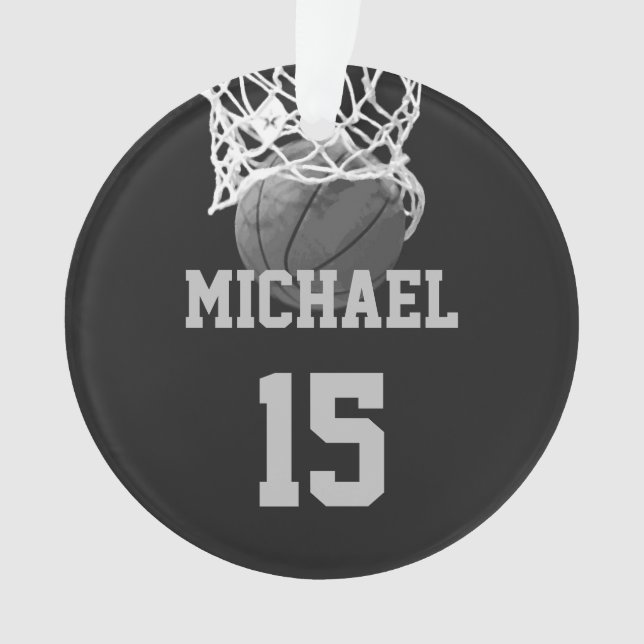 Basketball Your Name Ornament (Front)