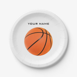 Basketball Your Name Paper Plate
