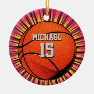Basketball Your Name Pop Art Ceramic Ornament