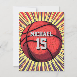 Basketball Your Name Pop Art Postcard