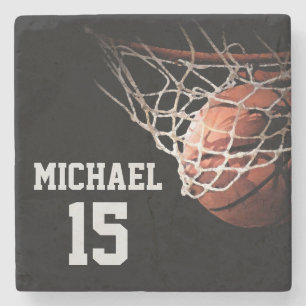 Basketball Your Name Stone Coaster